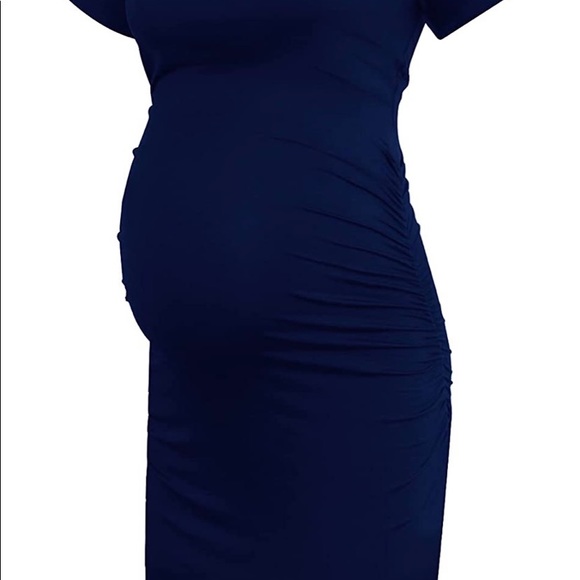 Women's Maternity Dress Side Ruched Pregnancy Clothes (BRAND NEW WITH TAG) - Picture 4 of 4